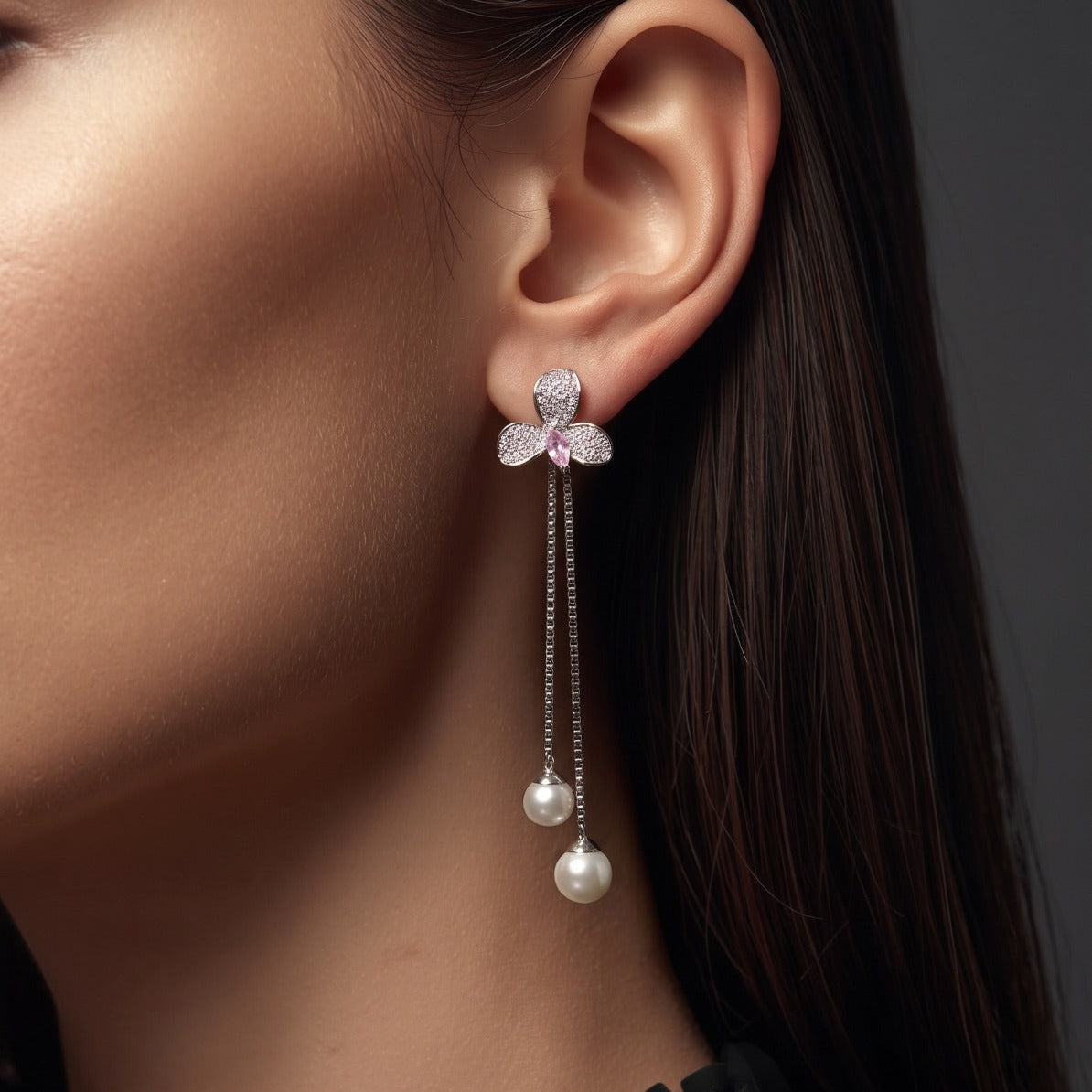 Charming Design Silver Plated Crystal Stones Earring For Girls/women