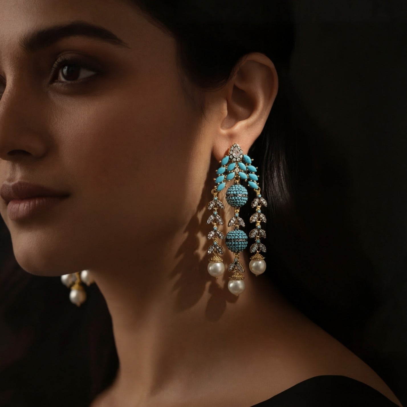 Charming Design Gold Plated Champagne Stones Earrings For Girls/women