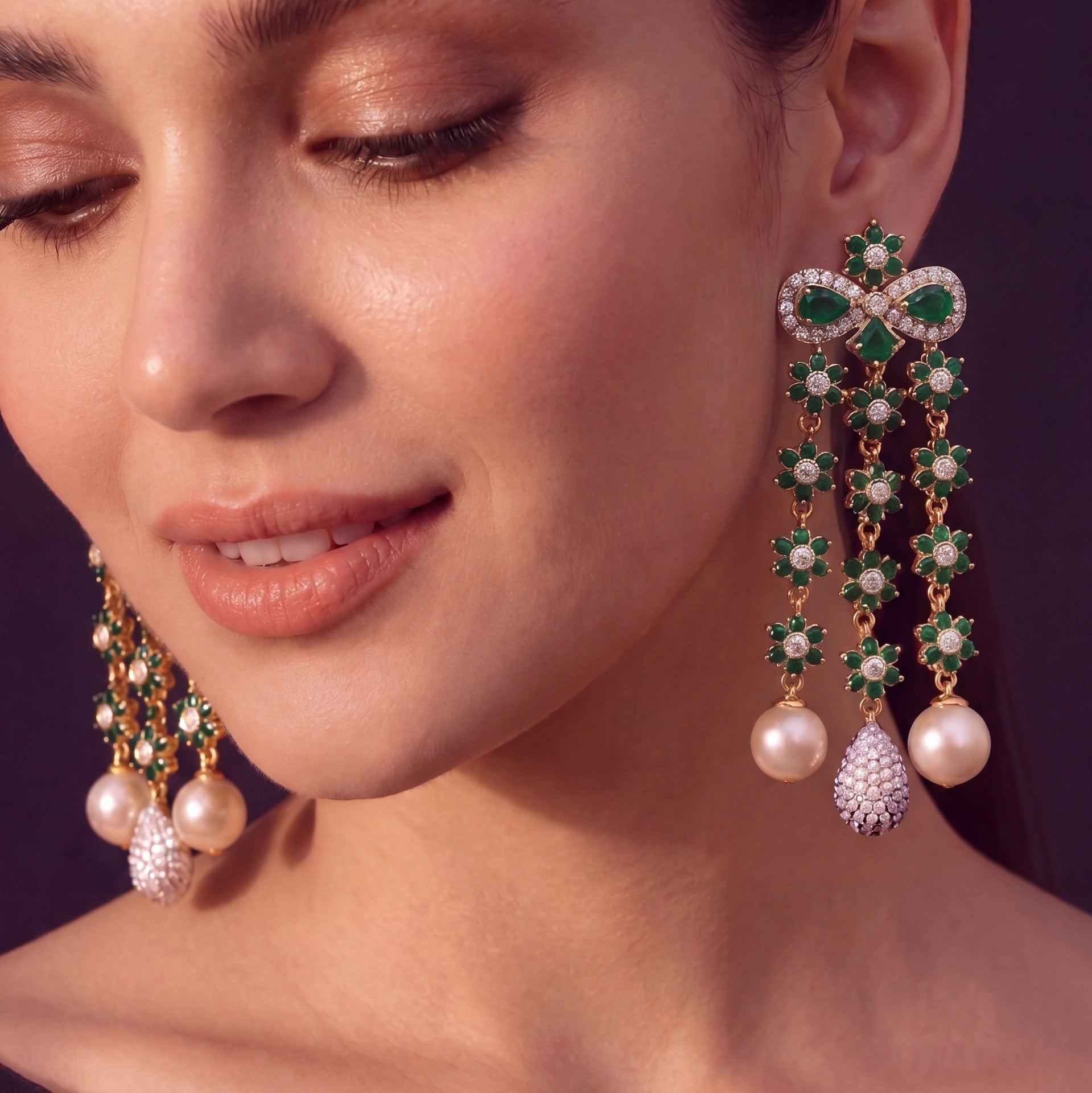 Dazzling Design Gold Plated Crystal Stones Earrings For Girls/women