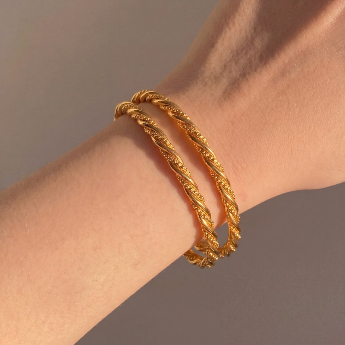 Beautiful Unique Design Gold Plated 2pc Bangle Set for Girls/Women