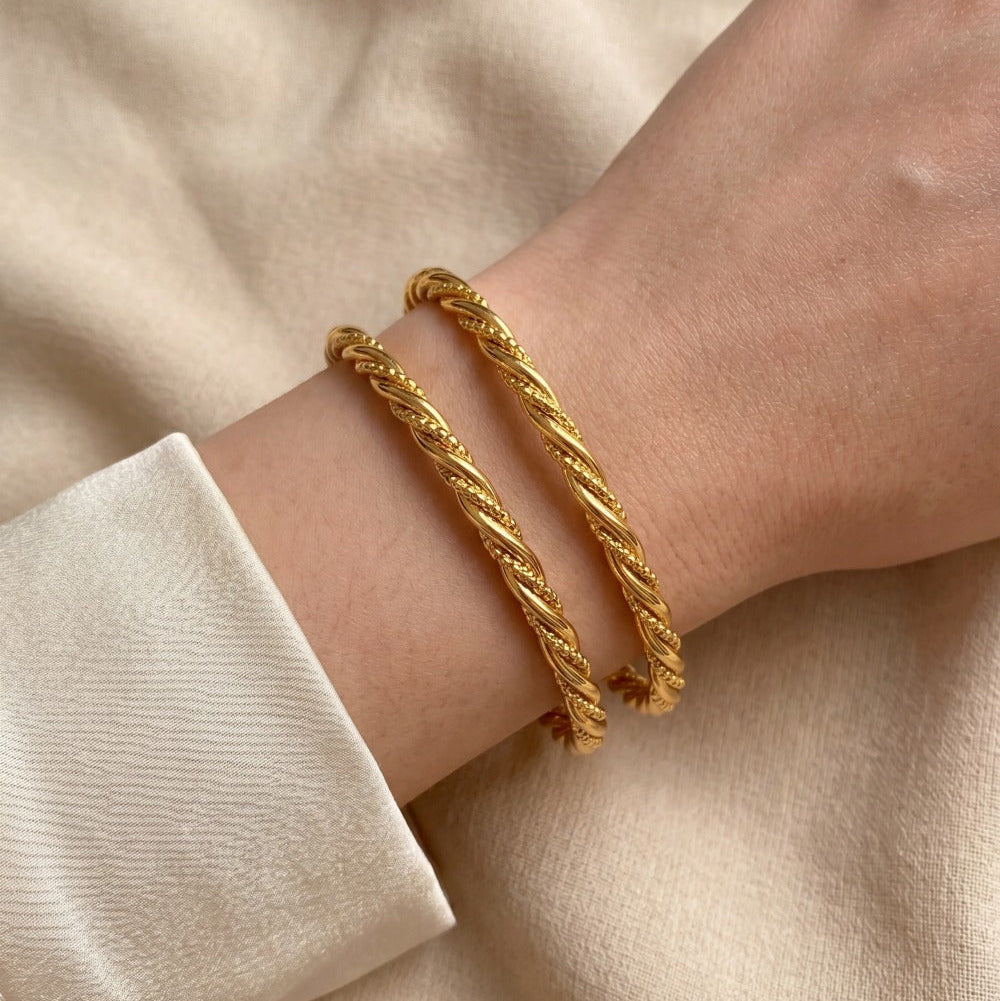 Beautiful Unique Design Gold Plated 2pc Bangle Set for Girls/Women