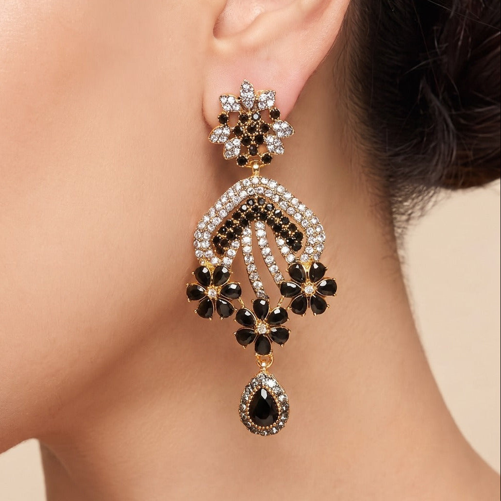 Charming Design Gold Plated Crystal Stones Earrings For Girls/women