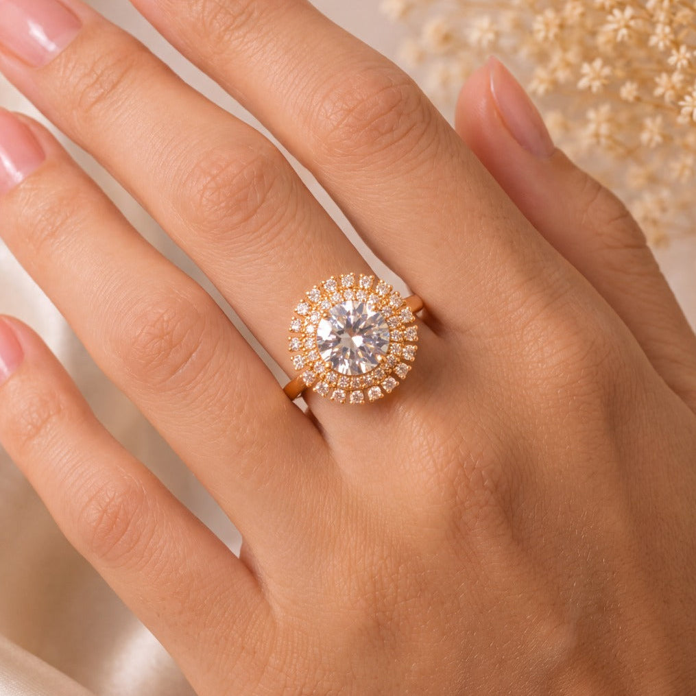 Sparkling Unique Design Crystal Stones Ring For Girls/Women