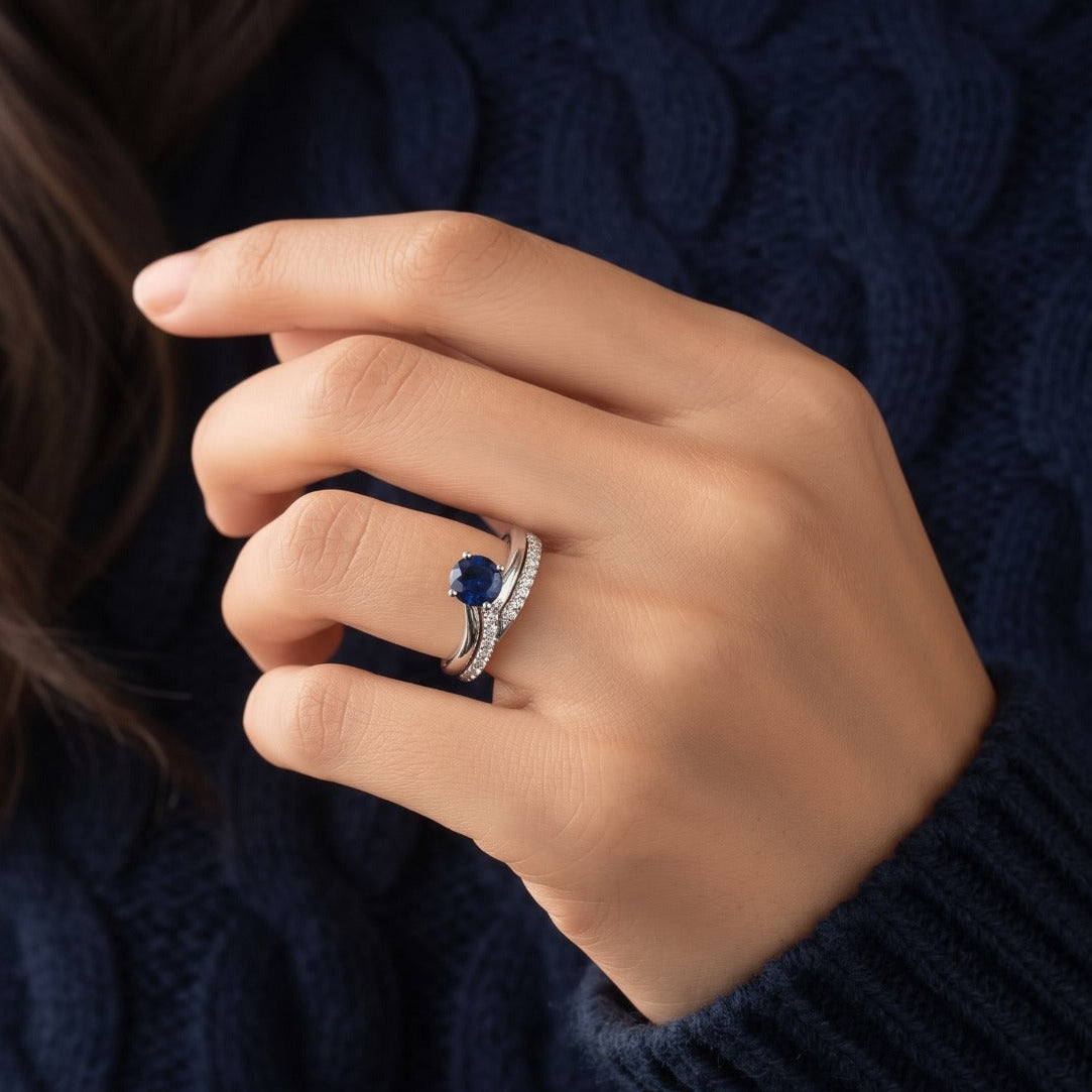 Glamorous Unique Design Silver Plated Crystal Stones Ring For Girls/women