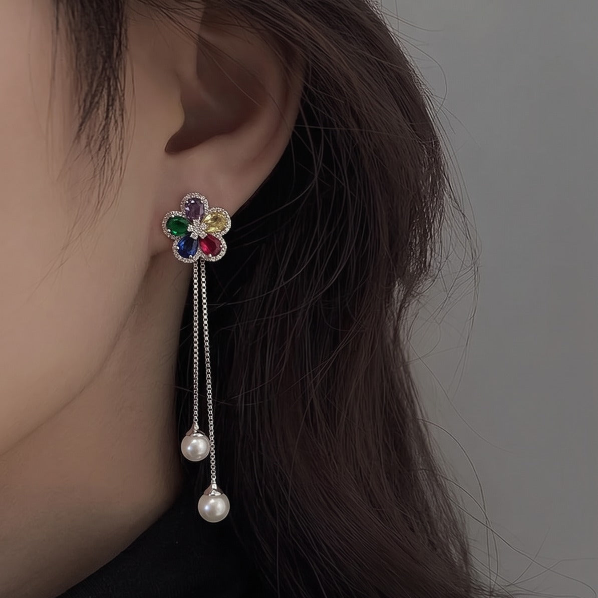 Luminous Design Silver Plated Crystal Stones Earring For Girls/women
