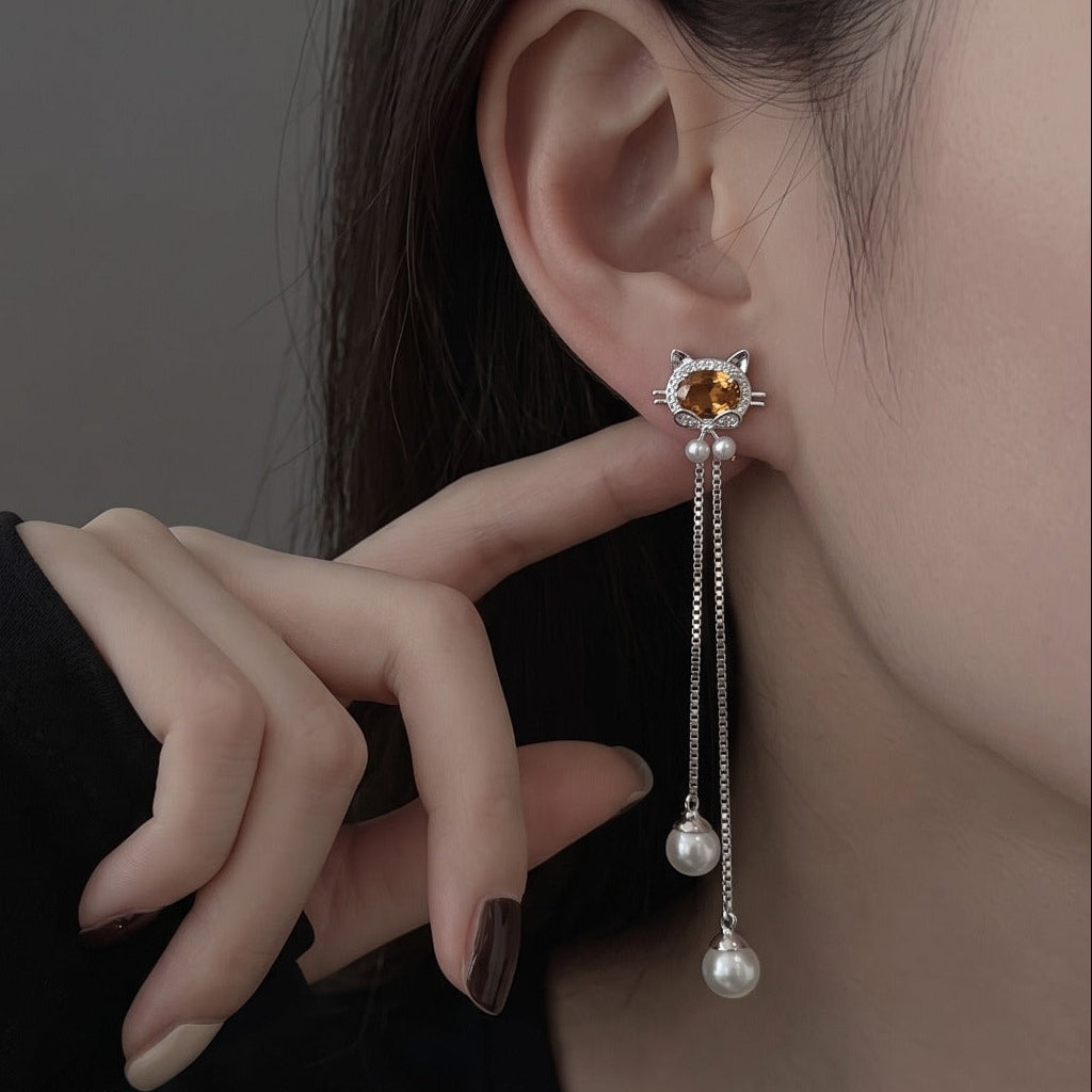 Elegant Design Silver Plated Crystal Stones Earring For Girls/women