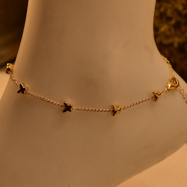 Gorgeous Unique Butterfly Design Gold Plated Anklet for Girls/Women