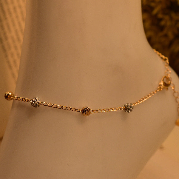 Glamorous Unique Design Gold Plated Anklet for Girls/Women