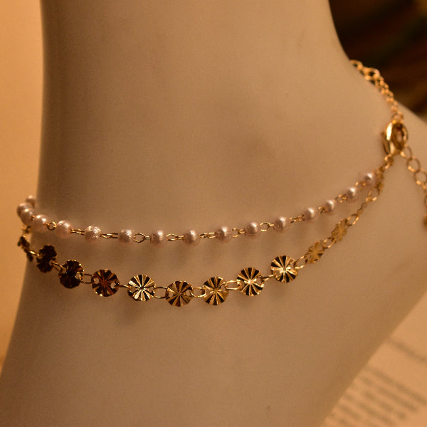 Gorgeous Unique Design Gold Plated Anklet for Girls/Women
