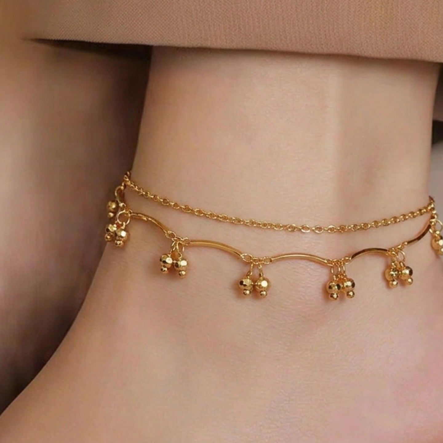 Fancy Unique Design Gold Plated Anklet for Girls/Women