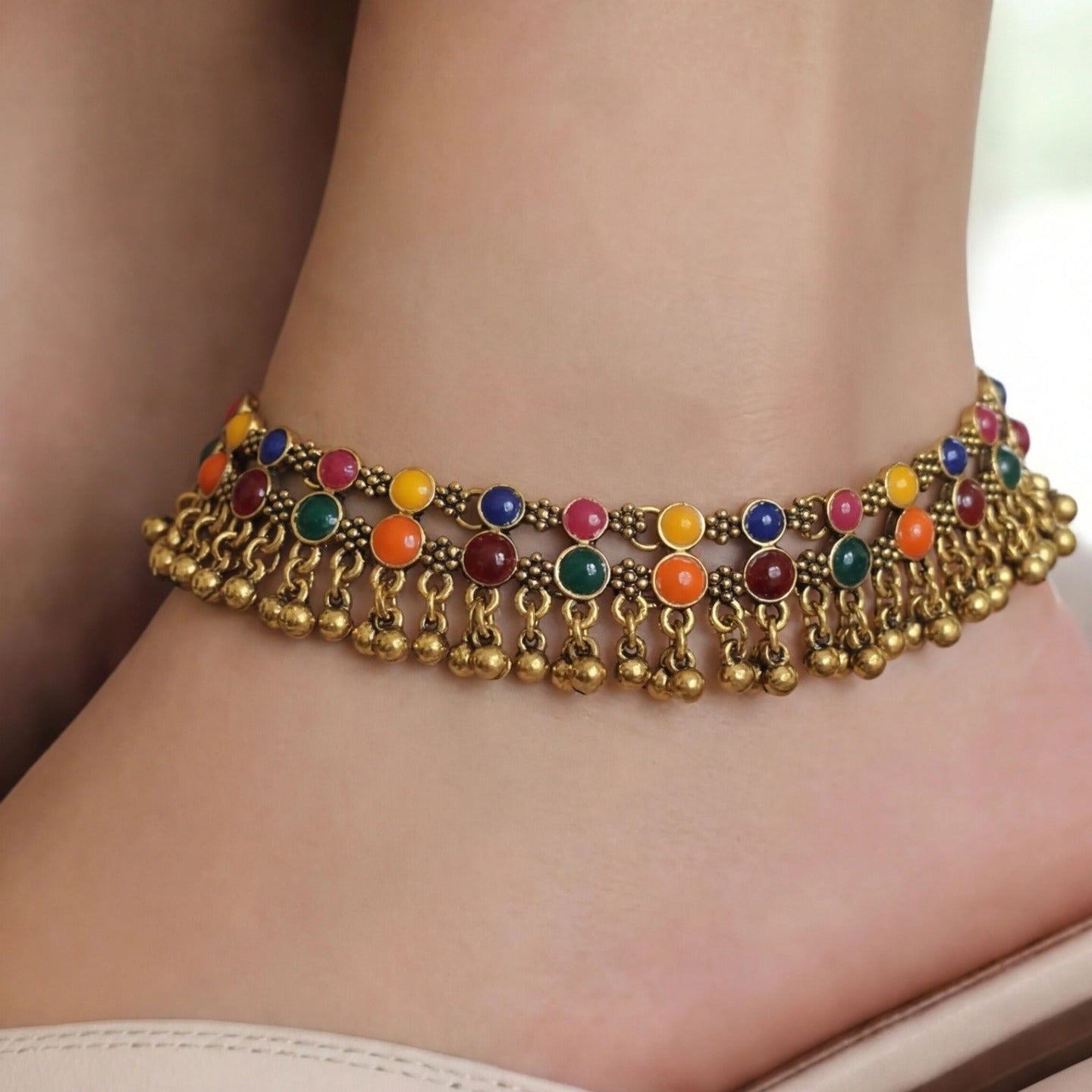 Glamorous Unique Design Gold Plated Anklet for Girls/Women