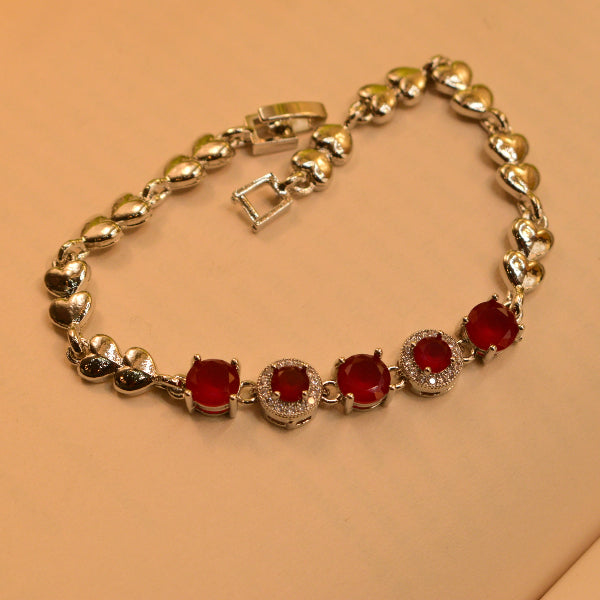 Luxury Unique Design Silver Plated Real Stones Bracelet for Girls/Women