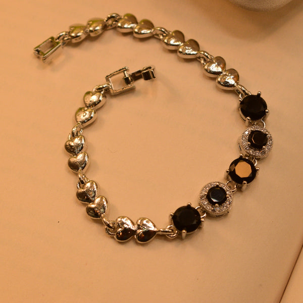 Luxury Unique Design Silver Plated Real Stones Bracelet for Girls/Women
