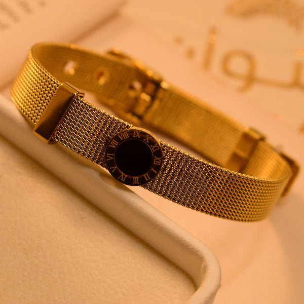 Fancy Unique Design Gold Plated Real Stone Bracelet for Girls/Women