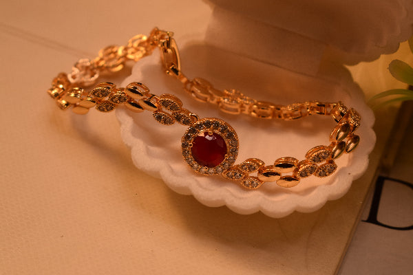 Luminous Design Gold Plated Crystal Stones Bracelet for Girls/Women