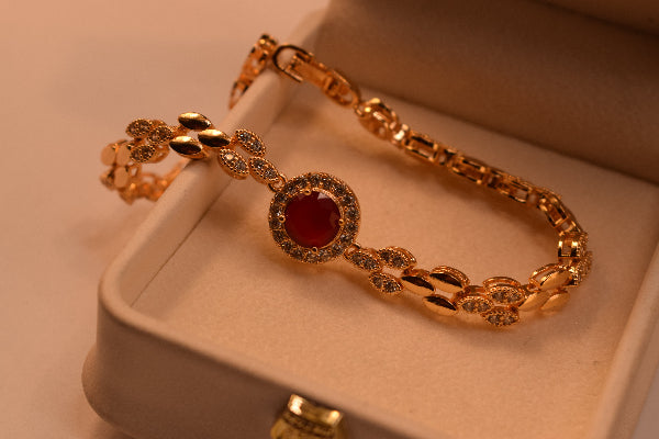 Luminous Design Gold Plated Crystal Stones Bracelet for Girls/Women