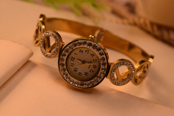 Sparkling Design Gold Plated Crystal Stones Bracelet for Girls/Women