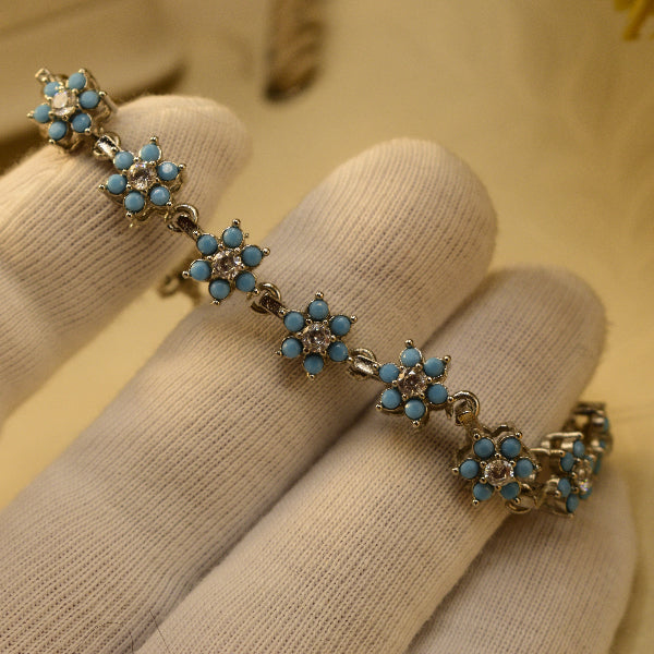 Stylish Unique Design Silver Plated Crystal Stones Bracelet for Girls/Women