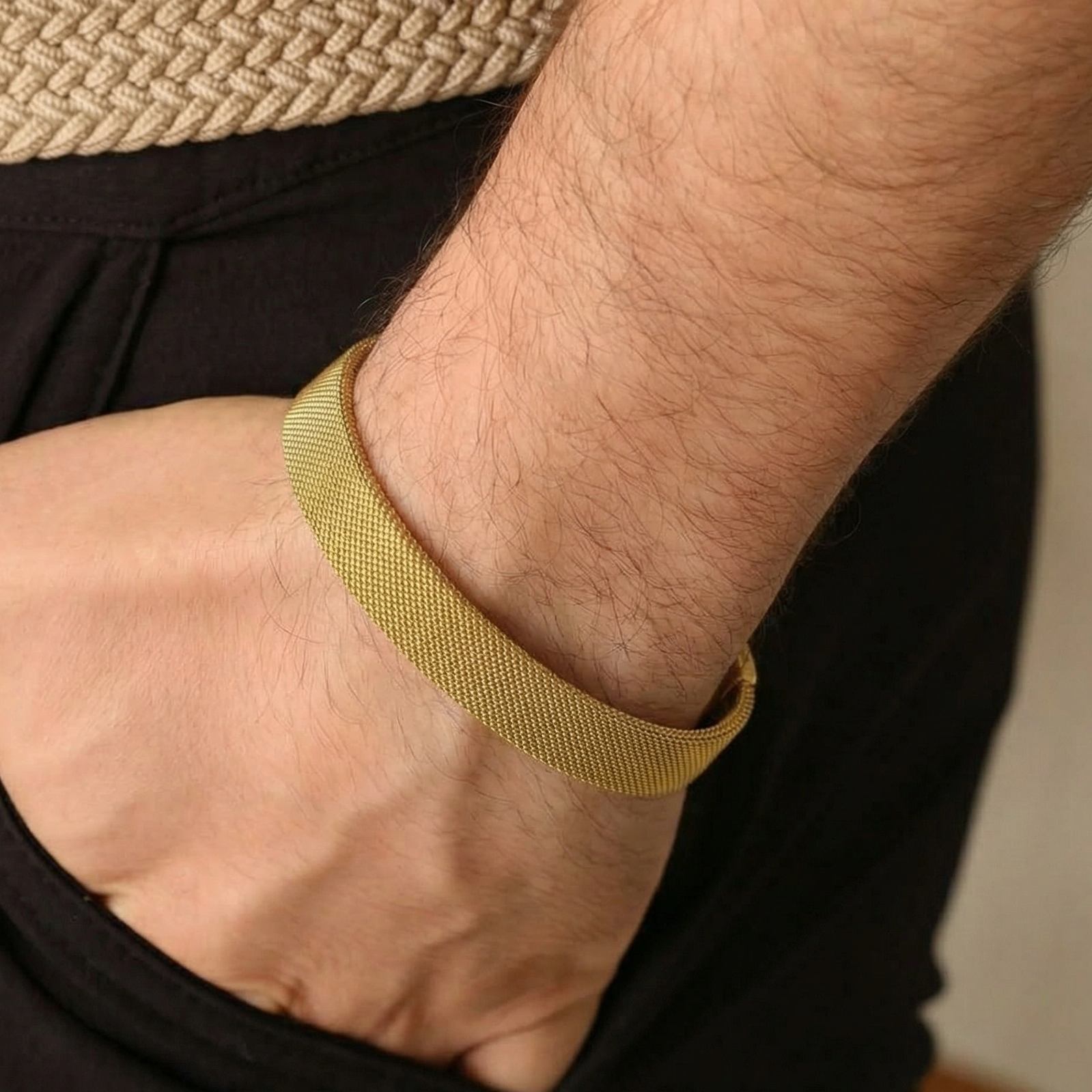 Fancy Unique Design Gold Plated Bracelet for Men