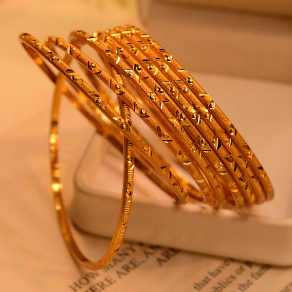 Beautiful Unique Design Gold Plated 8pc Bangle Set for Girls/Women
