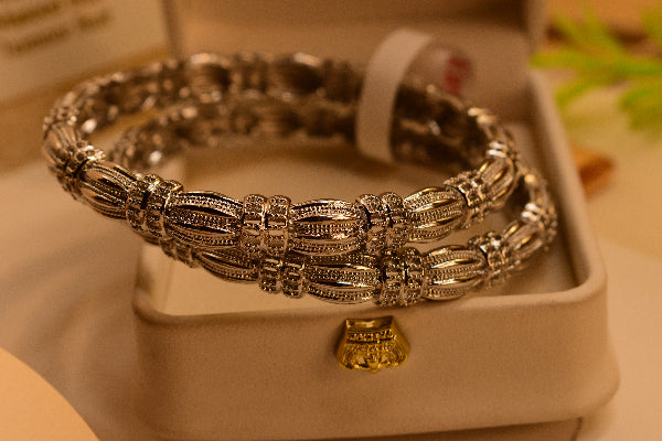 Dazzling Unique Design 2pc Bangle Set for Girls/Women