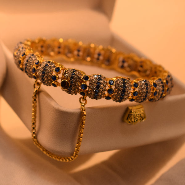 Luminous Design Gold Plated Crystal Stones Bangle for Girls/Women