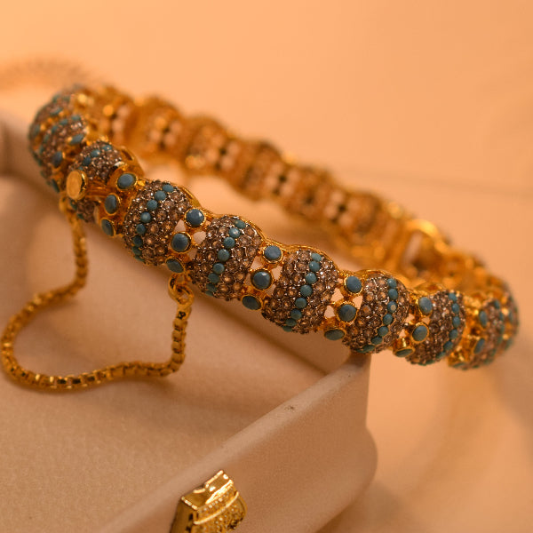 Luminous Design Gold Plated Crystal Stones Bangle for Girls/Women