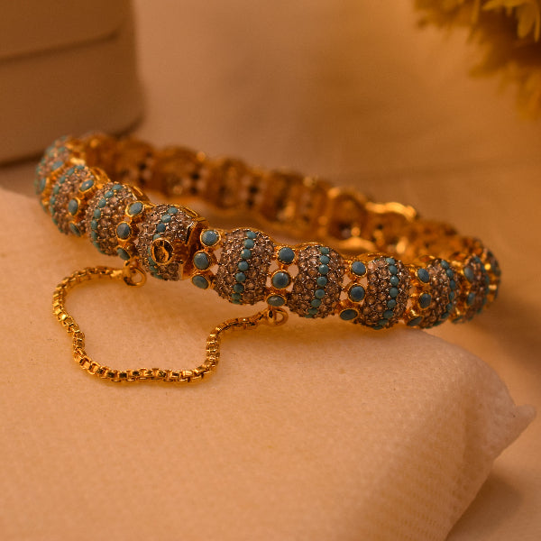 Luminous Design Gold Plated Crystal Stones Bangle for Girls/Women