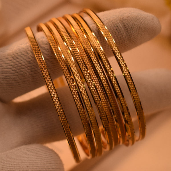 Luxury Unique Design Gold Plated 8pc Bangle Set for Girls/Women