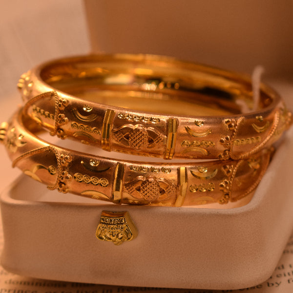 Luminous Design Gold Plated 2pc Bangle Set for Girls/Women