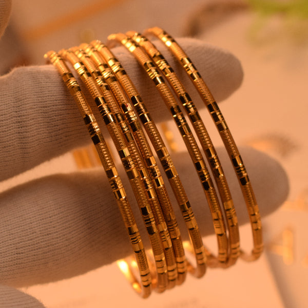 Fancy Unique Design Gold Plated 8pc Bangle Set for Girls/Women