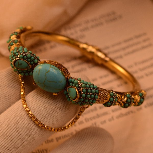 Luminous Design Gold Plated Crystal Stones Bangle for Girls/Women