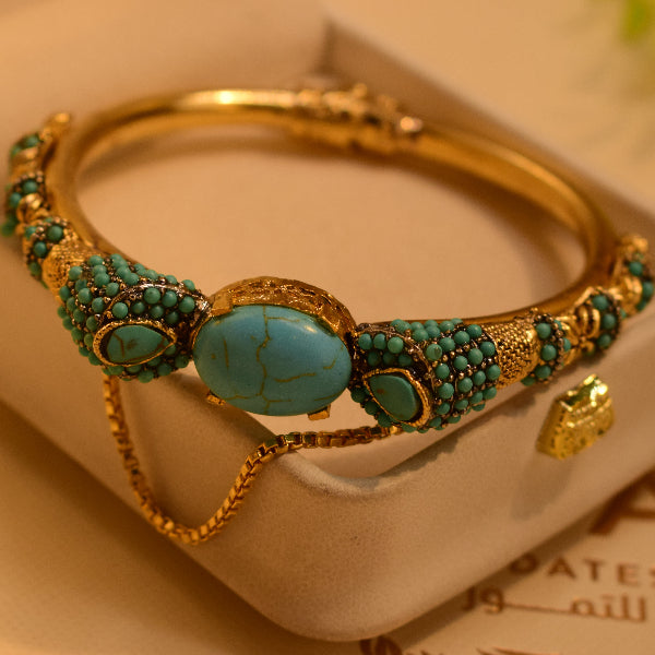 Luminous Design Gold Plated Crystal Stones Bangle for Girls/Women