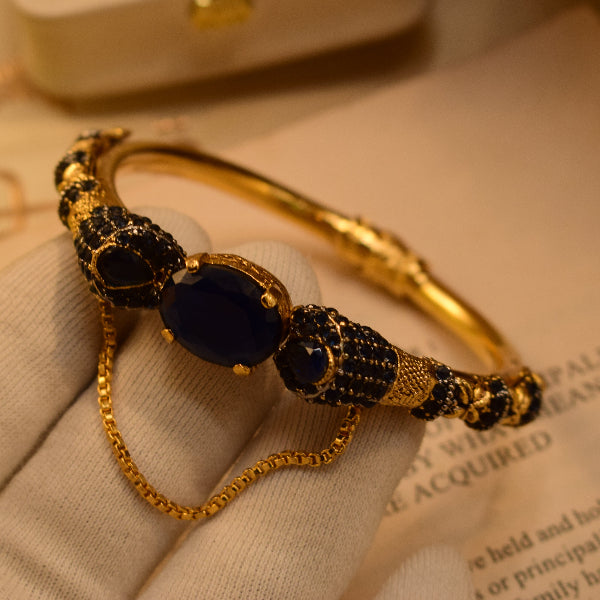 Luminous Design Gold Plated Crystal Stones Bangle for Girls/Women