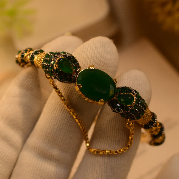 Luminous Design Gold Plated Crystal Stones Bangle for Girls/Women