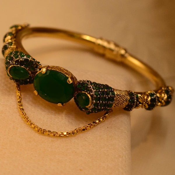 Luminous Design Gold Plated Crystal Stones Bangle for Girls/Women