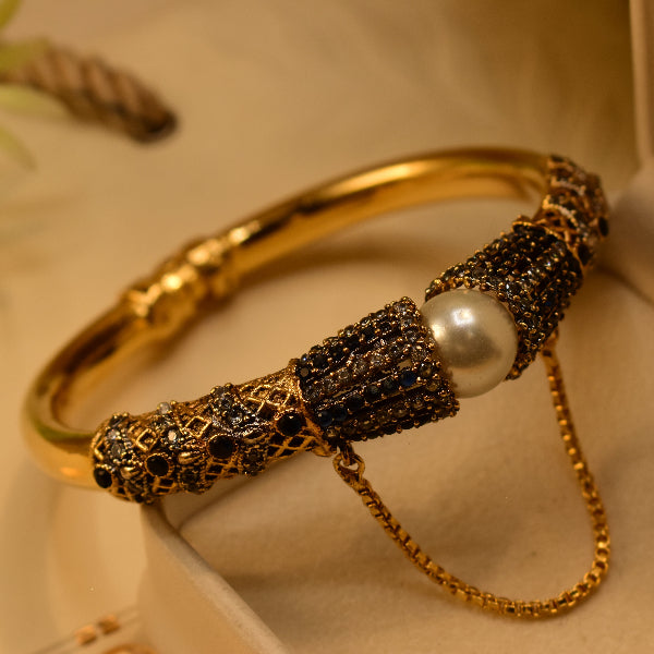 Luminous Design Gold Plated Crystal Stones Bangle for Girls/Women