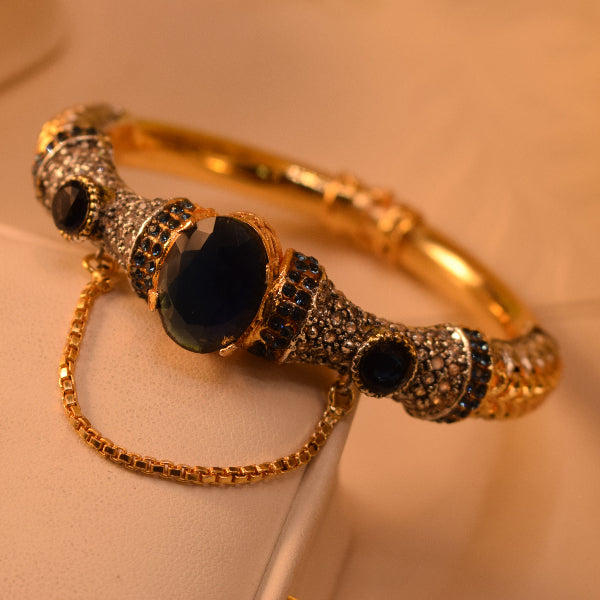 Luminous Unique Design Gold Plated Crystal Stones Bangle for Girls/Women