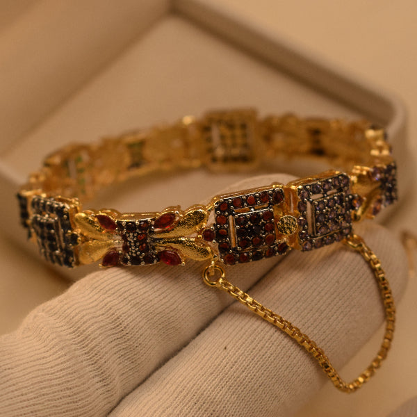 Gorgeous Unique Design Gold Plated Crystal Stones Bangle for Girls/Women