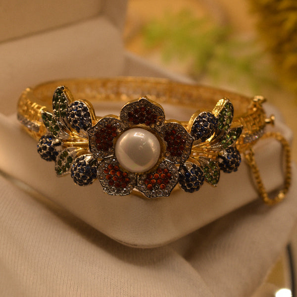 Stylish Unique Design Gold Plated Crystal Stones Bangle for Girls/Women