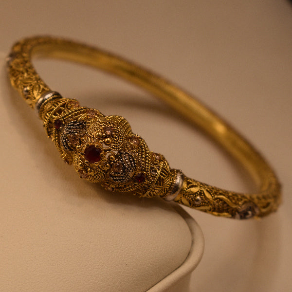 Grogeous Unique Design RP 24K Gold Coated 16.5 Gram Bangle for Girls/Women