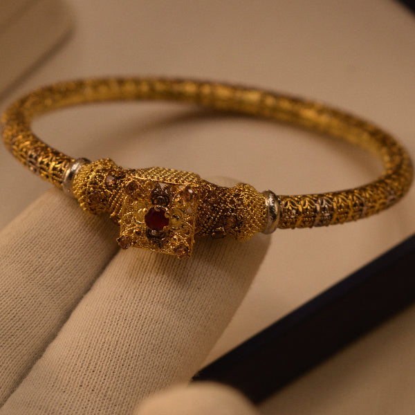 Fancy Unique Design RP 24K Gold Coated 15.5 Gram Bangle for Girls/Women