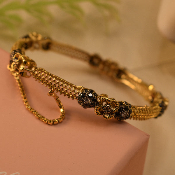 Gorgeous Unique Design Gold Plated Crystal Stones Bangle for Girls/Women