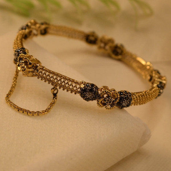Gorgeous Unique Design Gold Plated Crystal Stones Bangle for Girls/Women