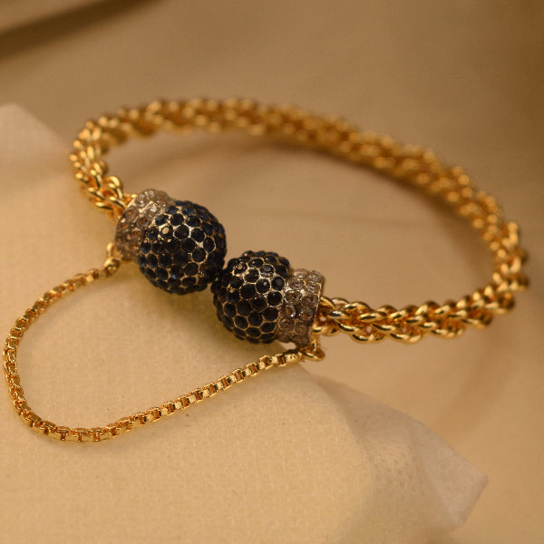 Beautiful Unique Design Gold Plated Crystal Stones Bangle for Girls/Women