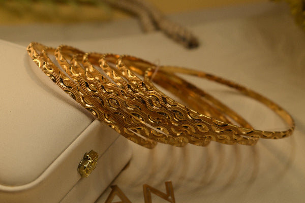 Dazzling Unique Design Gold Plated 8pc Bangle Set for Girls/Women