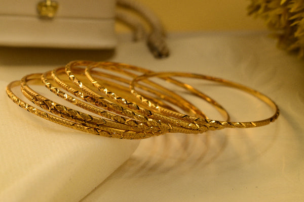 Beautiful Unique Design Gold Plated 8pc Bangle Set for Girls/Women