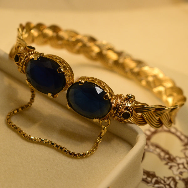 Gorgeous Unique Design Gold Plated Crystal Stones Bangle for Girls/Women