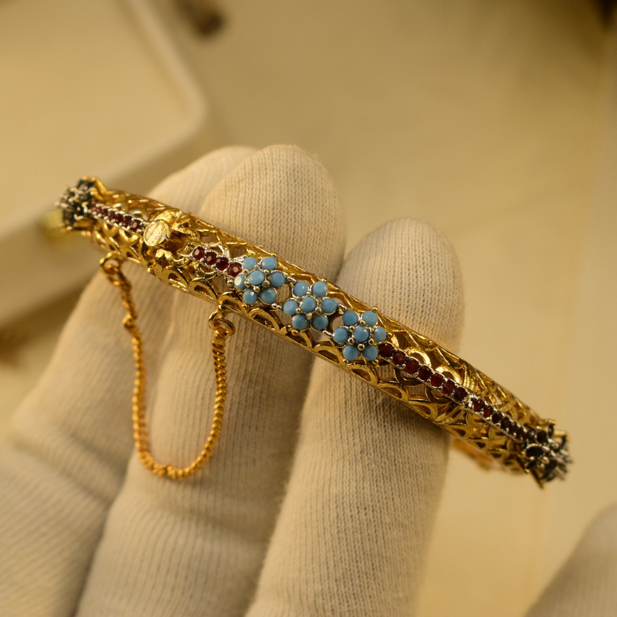 Luminous Design Gold Plated Crystal Stones Bangle for Girls/Women