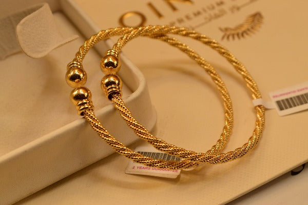 Elegant Design Golden Kara Pair Bangles for Girls/Women